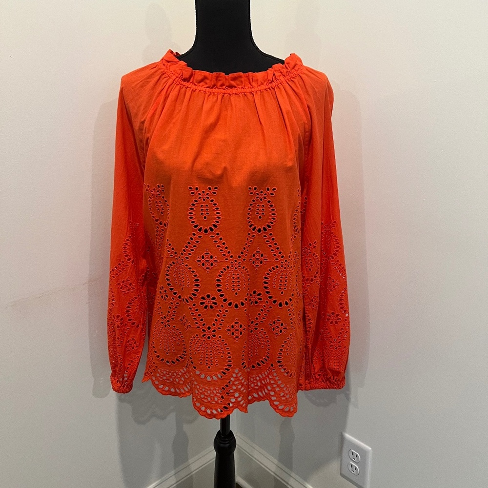 Ann Mashburn Tunic - Orange, Size Large